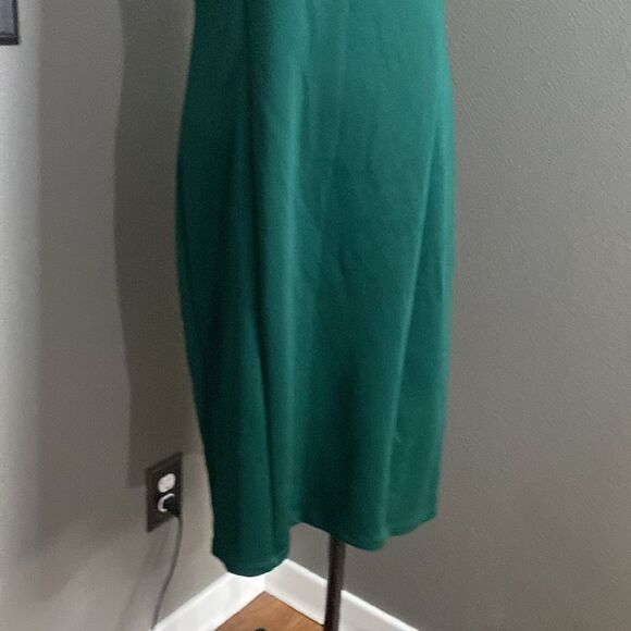 Haani Hunter Green Sheath Dress Stretch Sleeveless - Picture 3 of 9